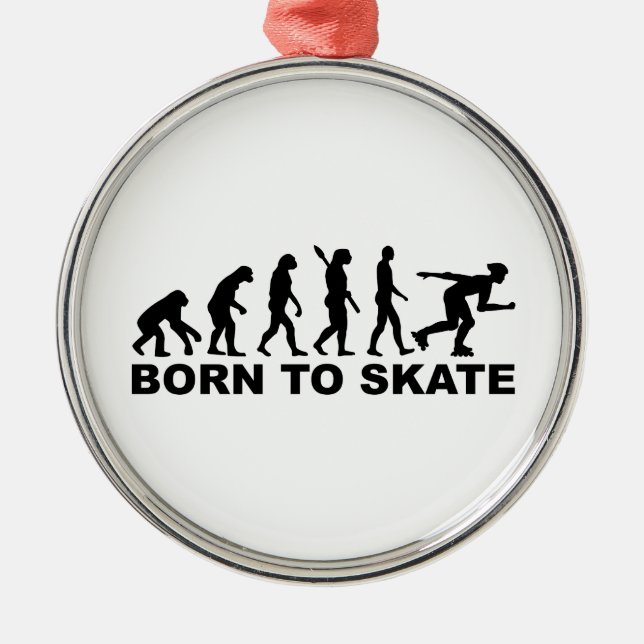 Evolutions-Inline-Skaten Silbernes Ornament (Vorne)