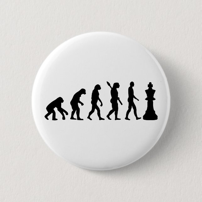 Evolutions-Schachkönig Button (Vorderseite)