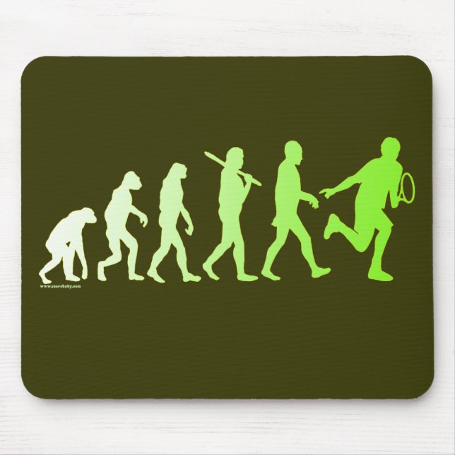Evolutions-Tennis-humorvolles Tennis-T-Shirt Mousepad (Vorne)