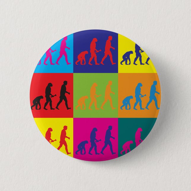 Evolutionsbiologie-Pop-Kunst Button (Vorderseite)