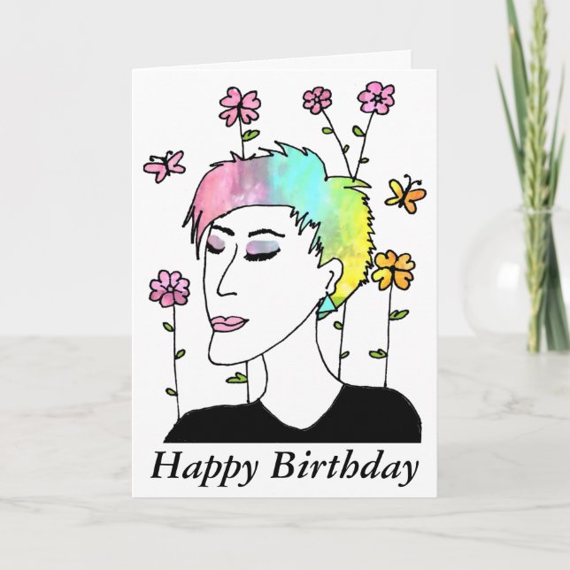 Evolve Art Birthday Karte (Vorderseite)