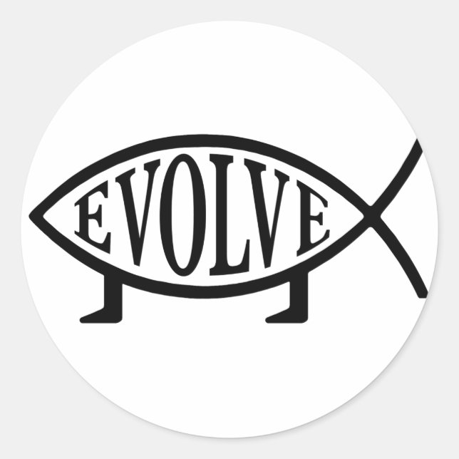 Evolve Fish Runder Aufkleber (Vorderseite)