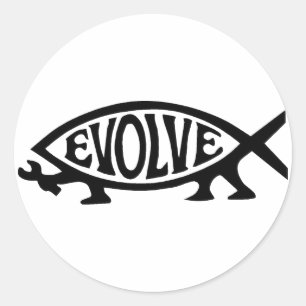 Evolve Fish Runder Aufkleber