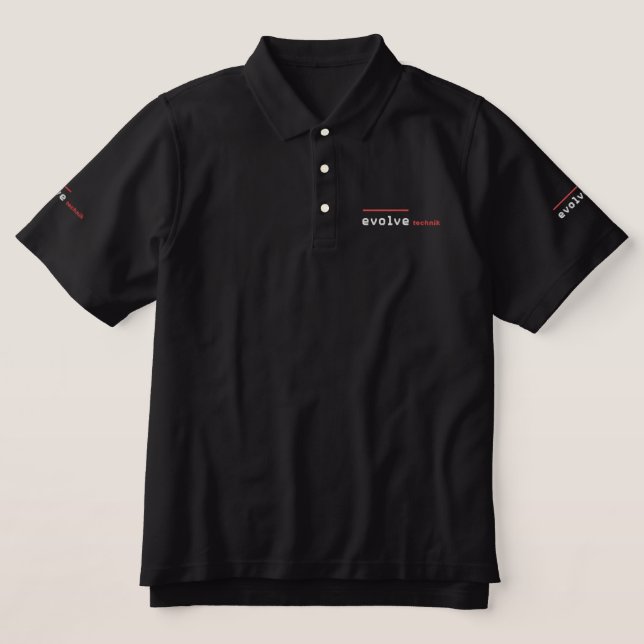 Evolve Technik Polo (schwarz) (Design Vorderseite)