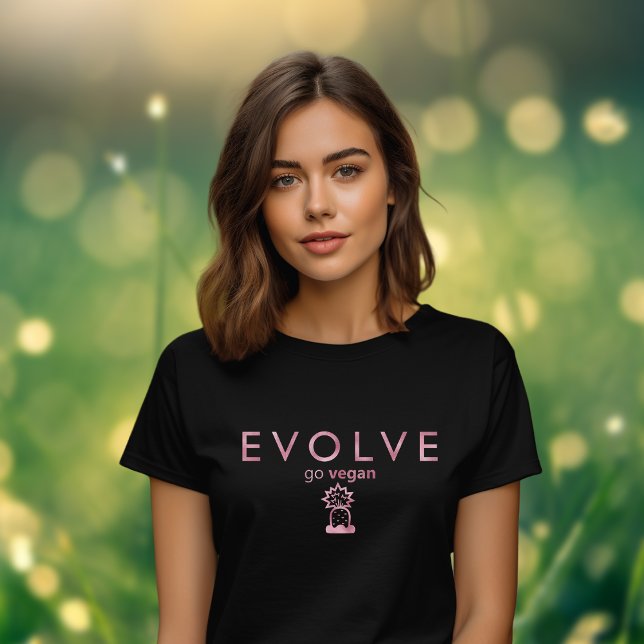 Evolve, Vegan, rosa Foil-Aktivismus T-Shirt (Von Creator hochgeladen)