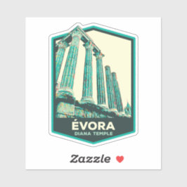 Evora Diana Temple Illustration Portugal Sticker