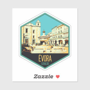 Evora Giraldo quadratische Abbildung Portugal Aufkleber
