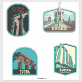 Evora Portugal Illustrationspackung Aufkleber