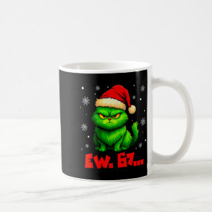 Ew 67 Sechs Sieben Grüne Katze Weihnachtsmannmütze Kaffeetasse