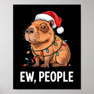 Ew Leute Capybara Weihnachtsbeleuchtung Lustiger I Poster