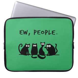 Ew Leute Lustige Meowende Schwarze Katzen  Laptopschutzhülle
