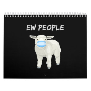 Ew Leute Schafe oder Lamm in Maske Quarantäneges Kalender