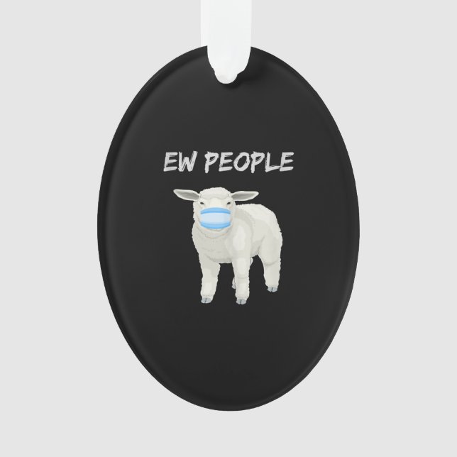Ew Leute Schafe oder Lamm in Maske | Quarantäneges Ornament (Vorderseite)