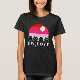 Ew Liebe Katze Valentinstag Retro Kätzchen Kitty L T-Shirt