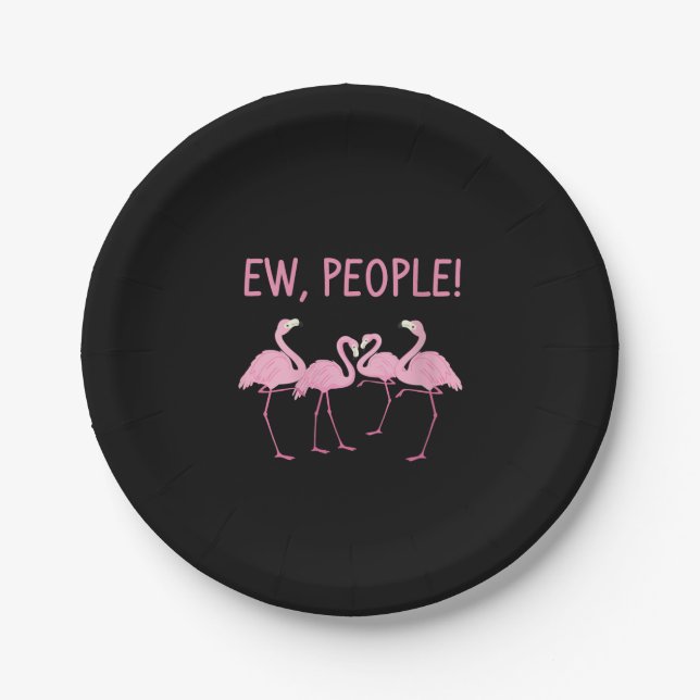 Ew Menschen Flamingo soziale Distanz tropischen Pappteller (Vorderseite)