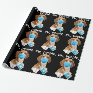 Ew Menschen Hunde tragen Gesichtsmaske Beagle Love Geschenkpapier