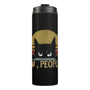 Ew, People Black Cat Vintag Retro - Funny Cat Thermosbecher