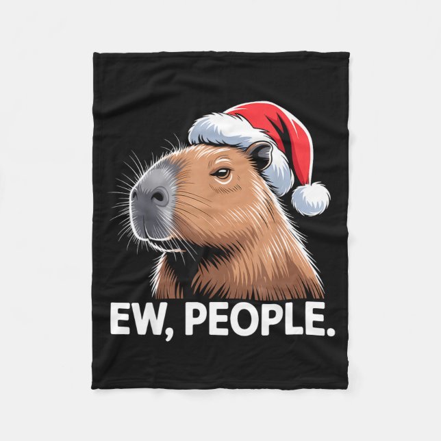 Ew People Capybara Christmas Humor  Fleecedecke (Vorderseite)