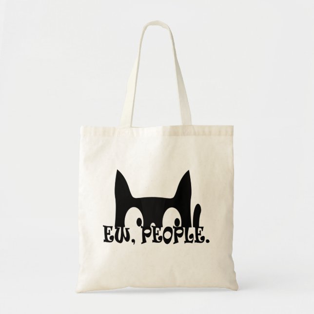 Ew People Funny Black Cat Tragetasche (Vorne)