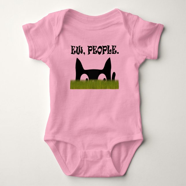 Ew People Funny Cat Green Grass Baby One Piece Baby Strampler (Vorderseite)