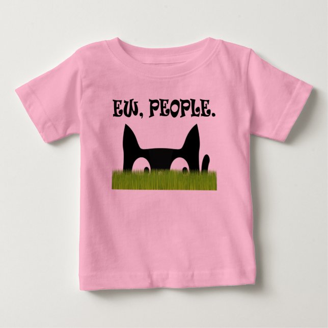 Ew People Funny Cat Green Grass Baby Shirt (Vorderseite)