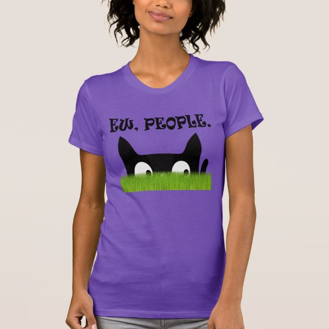 Ew People Funny Cat Green Grass Womens Shirt (Vorderseite)