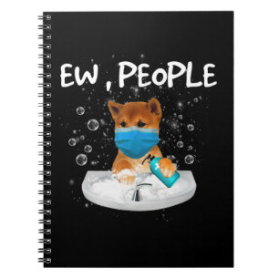Ew People Funny Dog Wash Hands Tragen Maske Notizblock