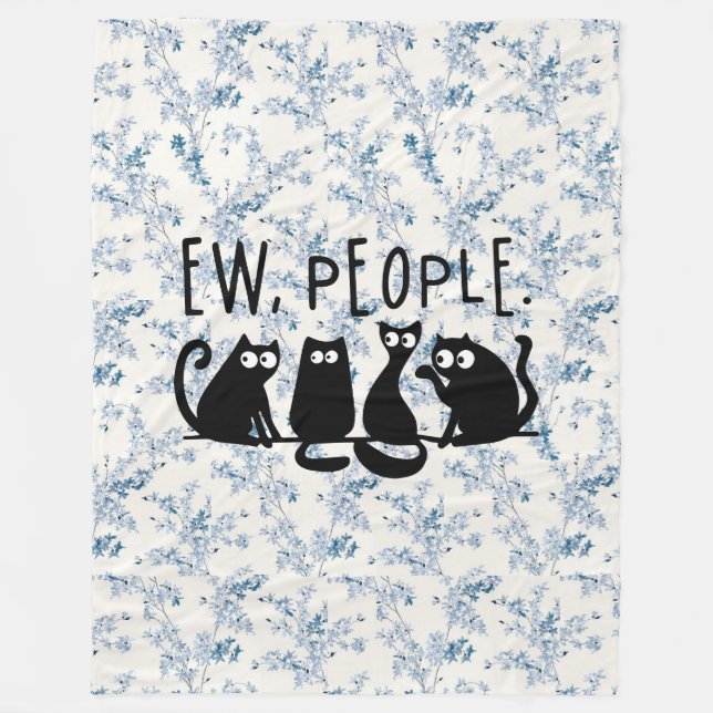 Ew People Funny Meowy Black Cats Fleecedecke (Vorderseite)