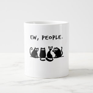 Ew People Funny Meowy Black Cats Jumbo-Tasse