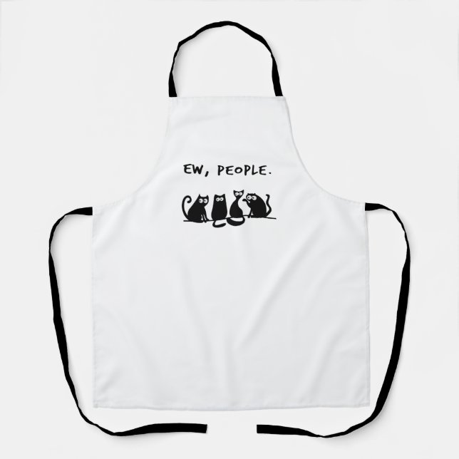 Ew People Funny Meowy Black Cats Schürze (Vorderseite)