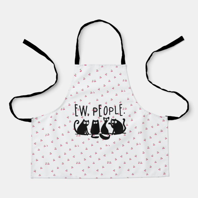 Ew People Funny Meowy Black Cats Schürze (Vorderseite)