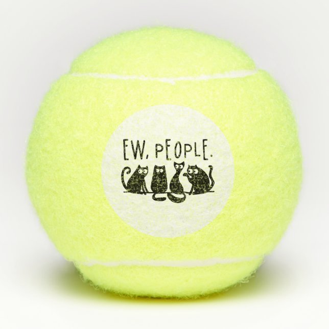 Ew People Funny Meowy Black Cats Tennisbälle (Vorderseite)