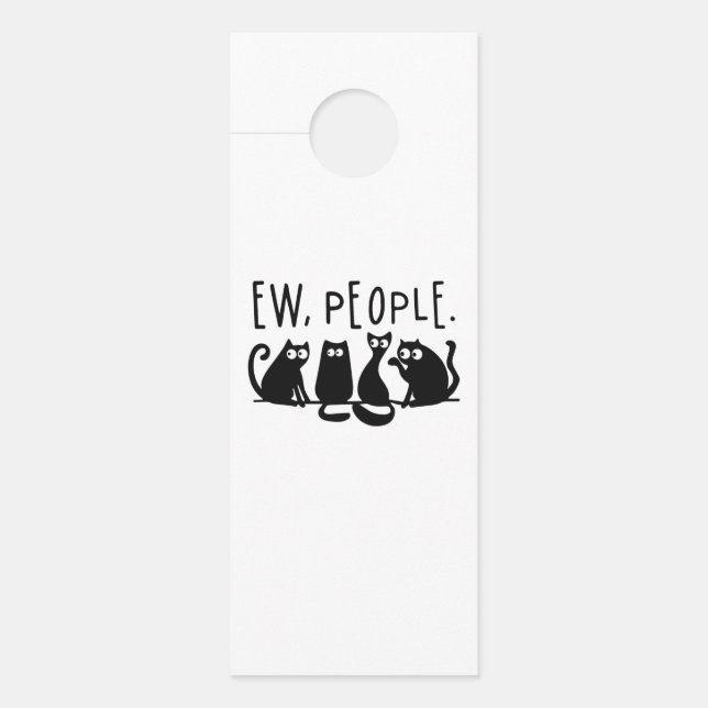 Ew People Funny Meowy Black Cats Türanhänger (Vorderseite)