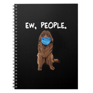 Ew People Newfie Dog Wear Face Mask Geschenk Notizblock