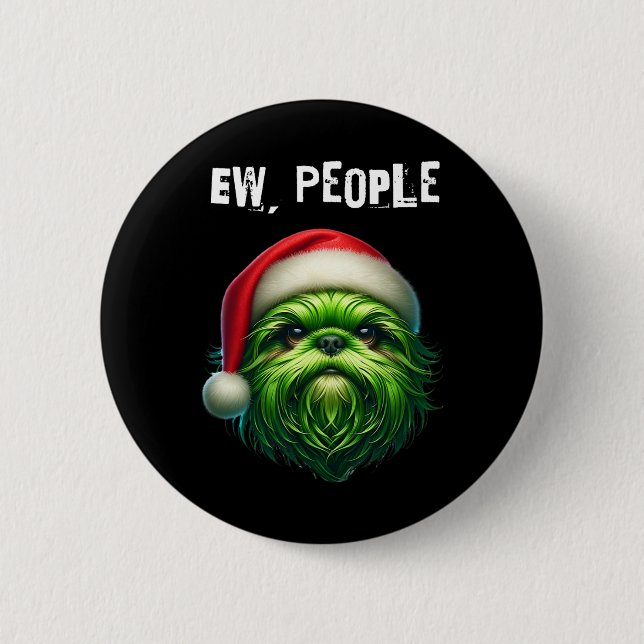 Ew People Shihtzu Dog Button (Vorderseite)