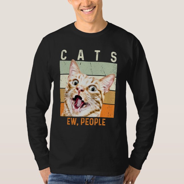 Ew People Vintag Cat T-Shirt (Vorderseite)