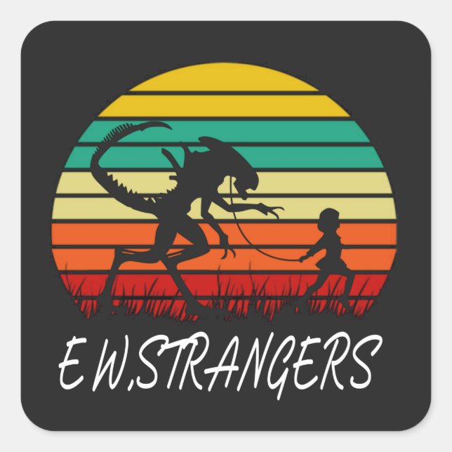 Ew Strangers Quadratischer Aufkleber (Vorderseite)