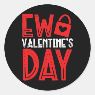 Ew Valentinstag Locked Heart Single Stolz Anti Runder Aufkleber