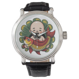 eWatch Armbanduhr | Niedlicher Junge mit Lucky Koi