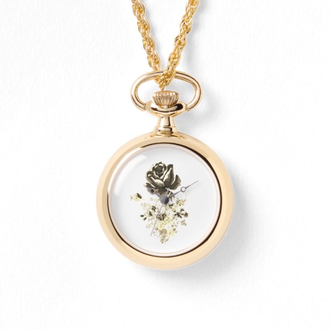 eWatch Frauen-Halskette-Rose Armbanduhr (Vorderseite)