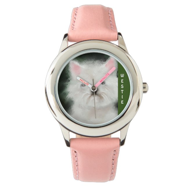 eWatch Kid's Stainless Steel, Westie Dog! Armbanduhr (Vorderseite)