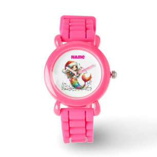 eWatch: Personalisierte rosa festliche Taschenuhr Armbanduhr