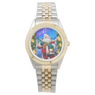 eWatch Red Christmas Weihnachtsmann im Winter Armbanduhr