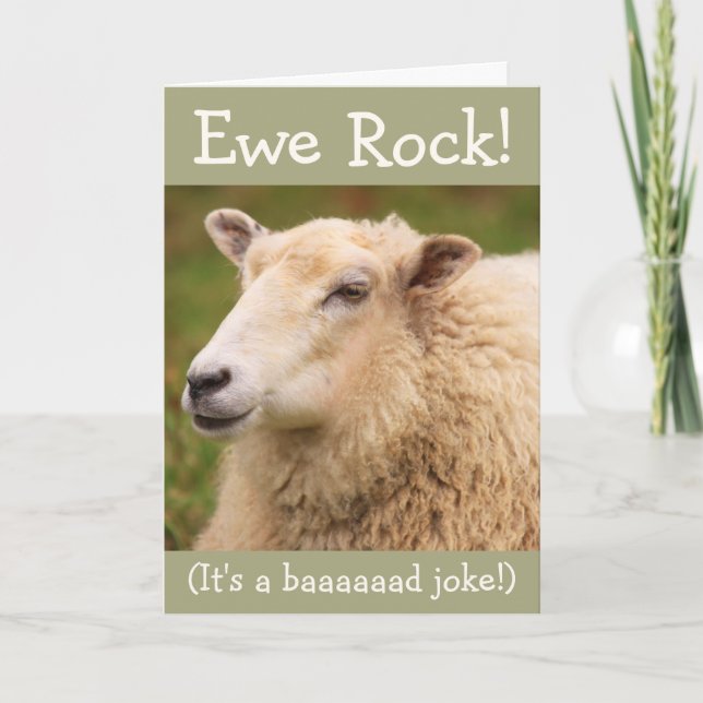 Ewe Rock ! Carte d'anniversaire des moutons (Devant)