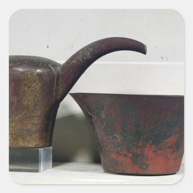 Ewer und Becken (Kupfer) Quadratischer Aufkleber (Vorderseite)