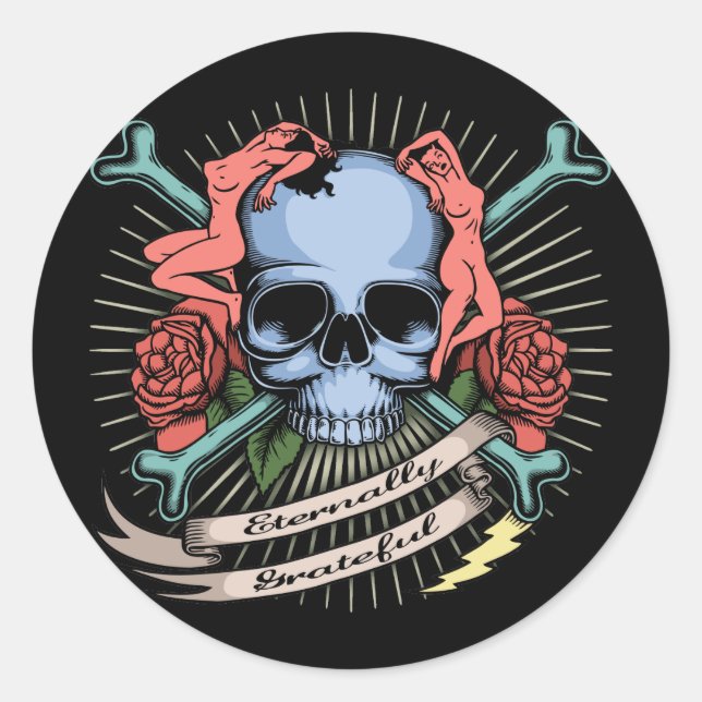 ewig dankbar runder aufkleber (Vorderseite)