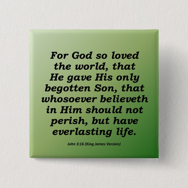 Ewig Leben-Weihnachten John 3-16 Button (Vorderseite)