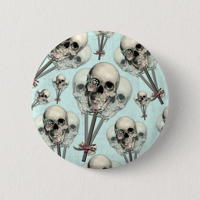 Ewig süßer Lutscherschädel Button (Vorderseite)