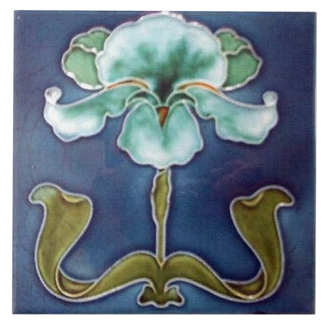 Ewige Blüte Blaue Schwertlilie Fliese (Vorderseite)