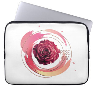 Ewige Blüte – Eine Rose Day Eleganz Laptopschutzhülle